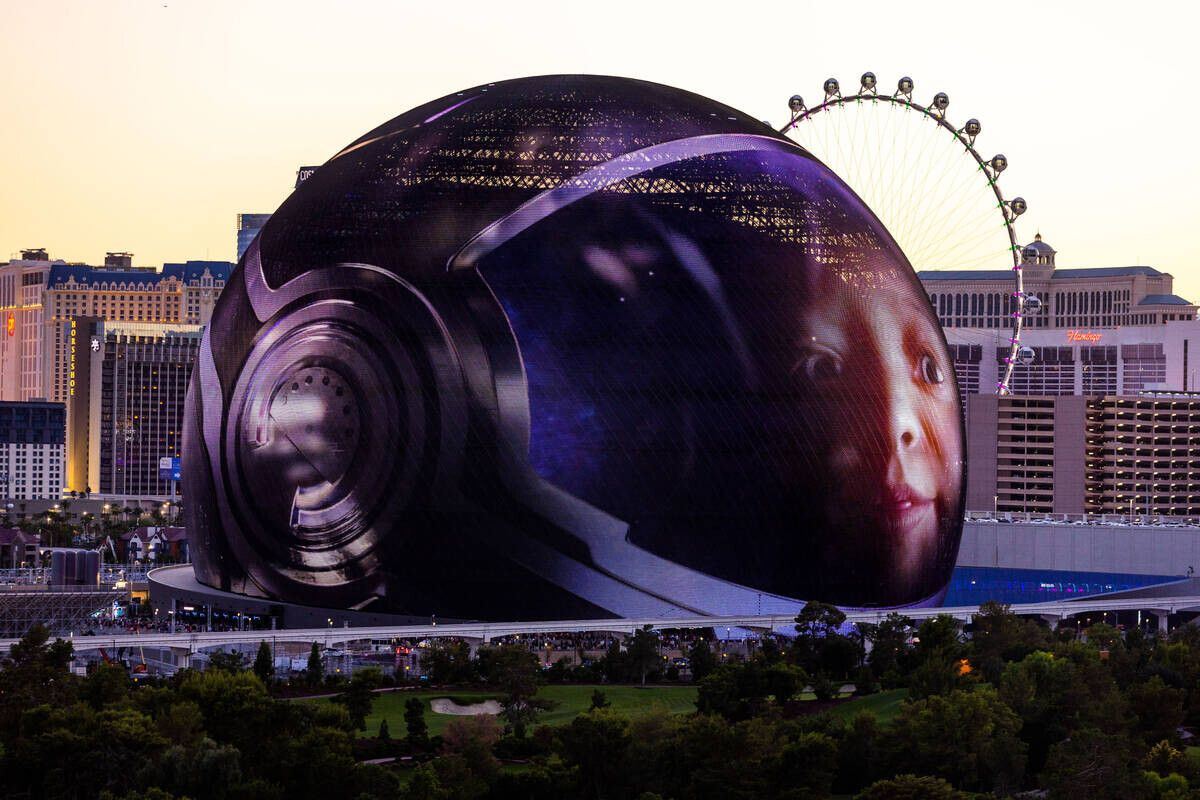 Photo of the U2 Space Baby on the Sphere exo-screen